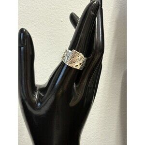 Playing Card Silver Color Ring Royal Flush Wide Size 6.5 Adjustable